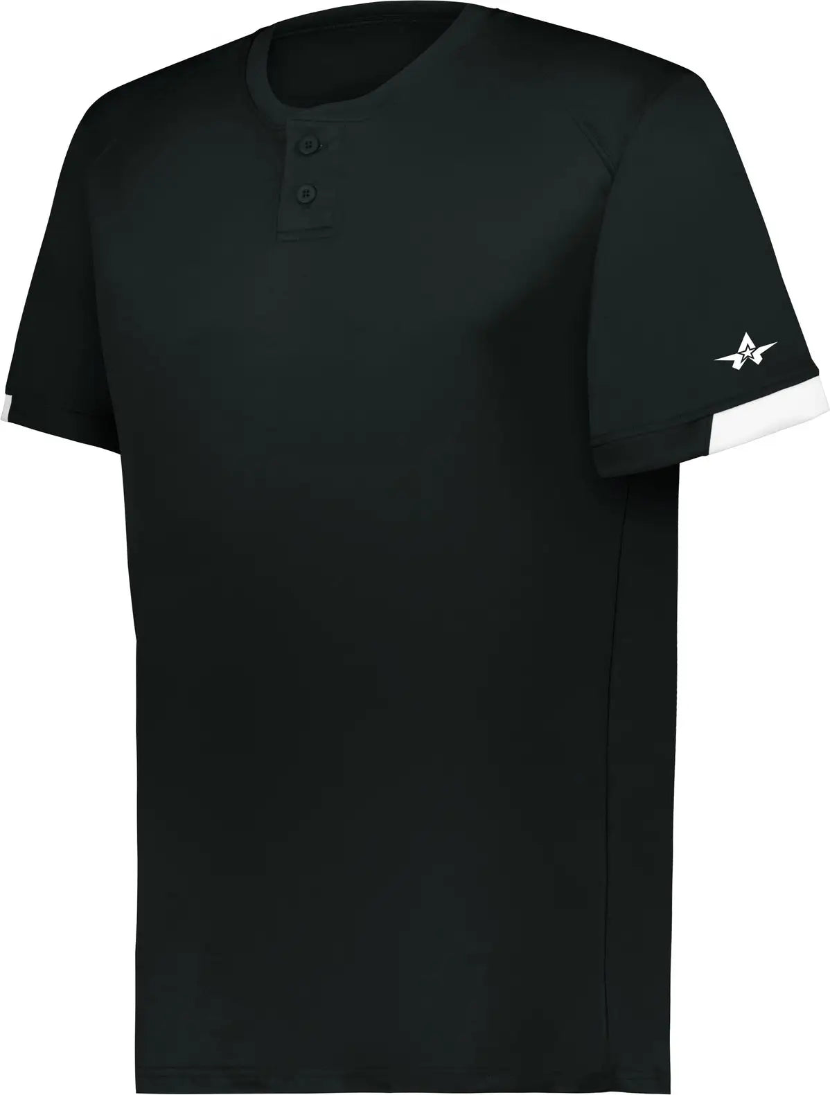 Alleson Athletic 795000 on the Rise Two-button Baseball Jersey - Black White - Adult s