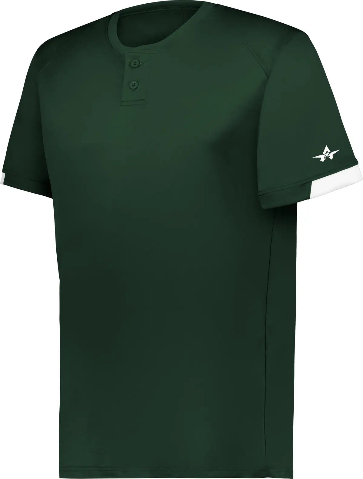 Alleson Athletic 795000 on the Rise Two-button Baseball Jersey - Forest White - Adult s