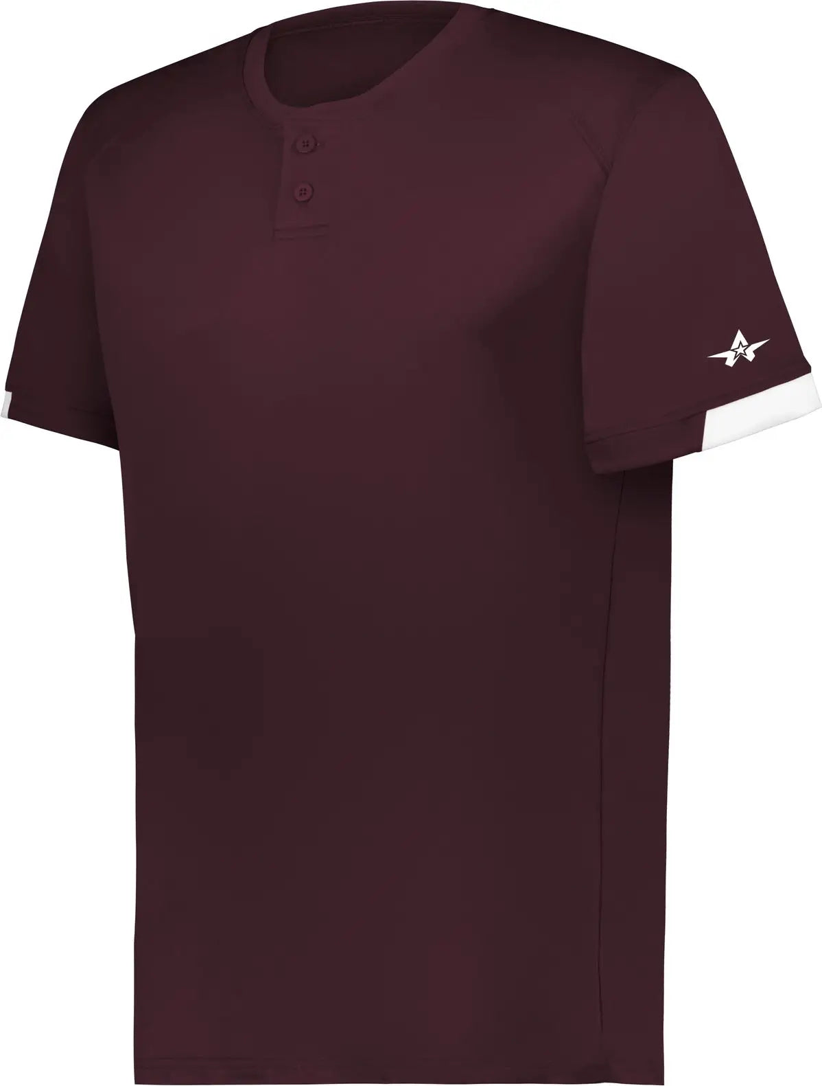 Alleson Athletic 795000 on the Rise Two-button Baseball Jersey - Maroon White - Adult s