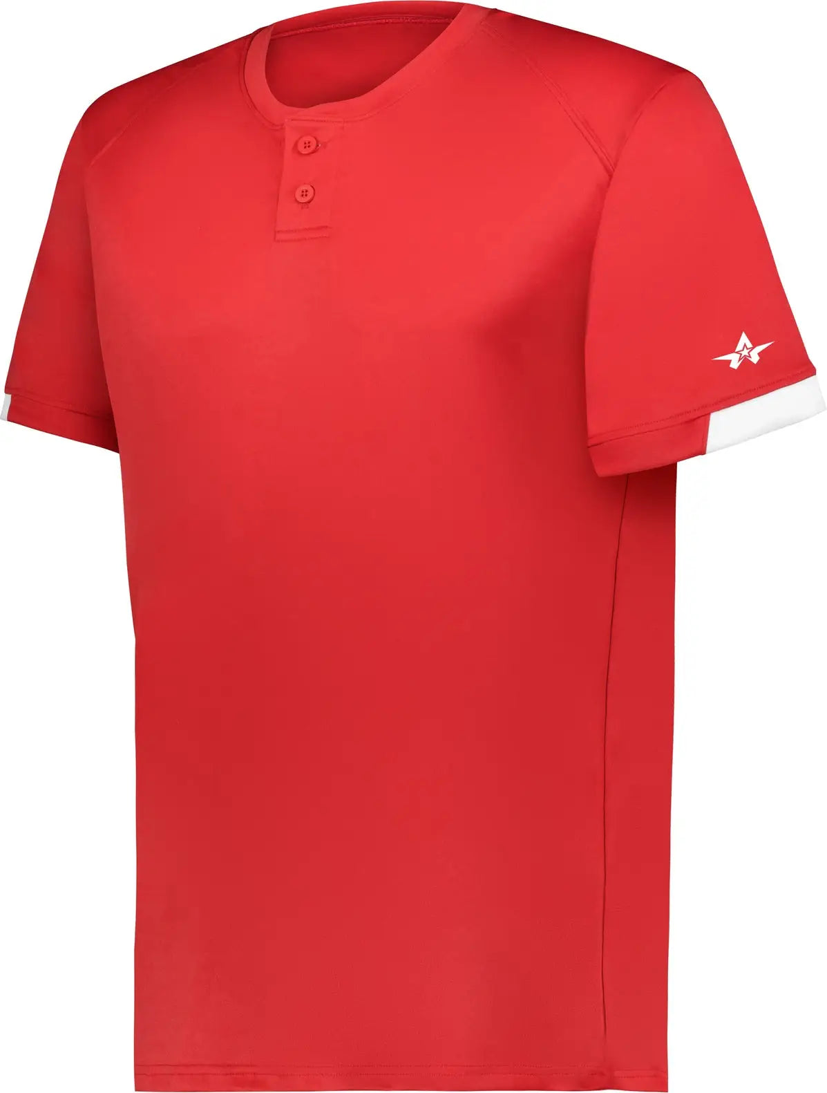 Alleson Athletic 795000 on the Rise Two-button Baseball Jersey - Red White - Adult s