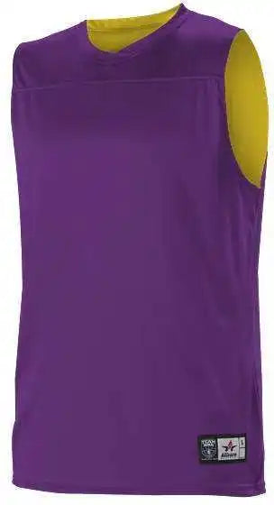 Alleson Athletic A105ba Adult Nba Blank Reversible Game Jersey - Purple Gold