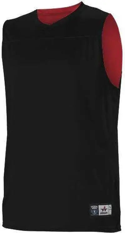Alleson Athletic A105ba Adult Nba Blank Reversible Game Jersey - Black Scarlet
