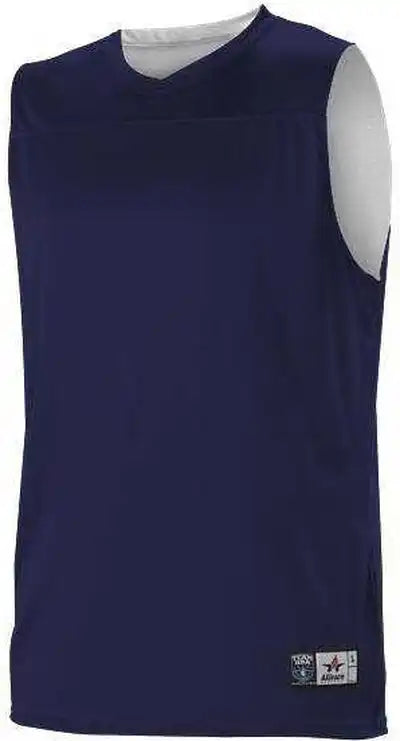 Alleson Athletic A105ba Adult Nba Blank Reversible Game Jersey - Navy White