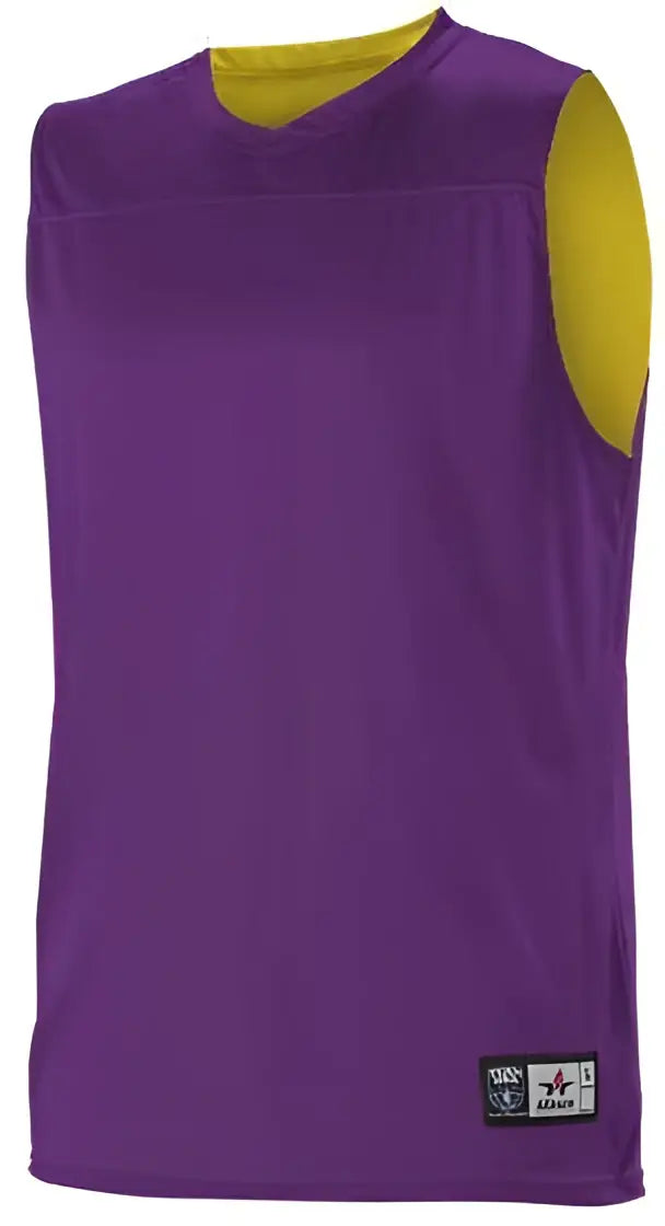 Alleson Athletic A105ba Adult Nba Blank Reversible Game Jersey - Purple Gold