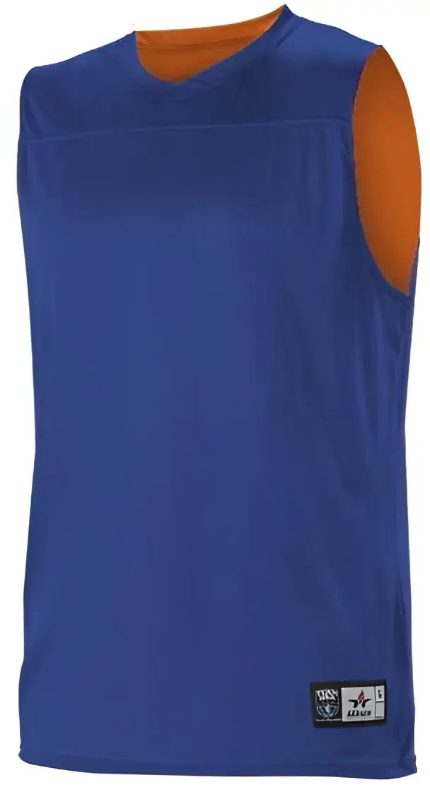 Alleson Athletic A105ba Adult Nba Blank Reversible Game Jersey - Royal Orange