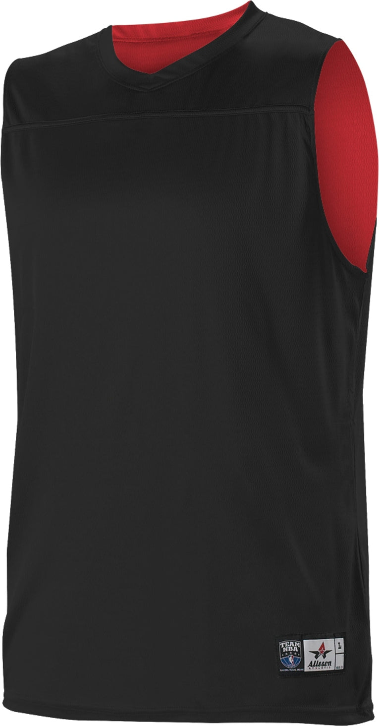 Alleson Athletic A105ba Reversible Nba Team Jersey - Black Red