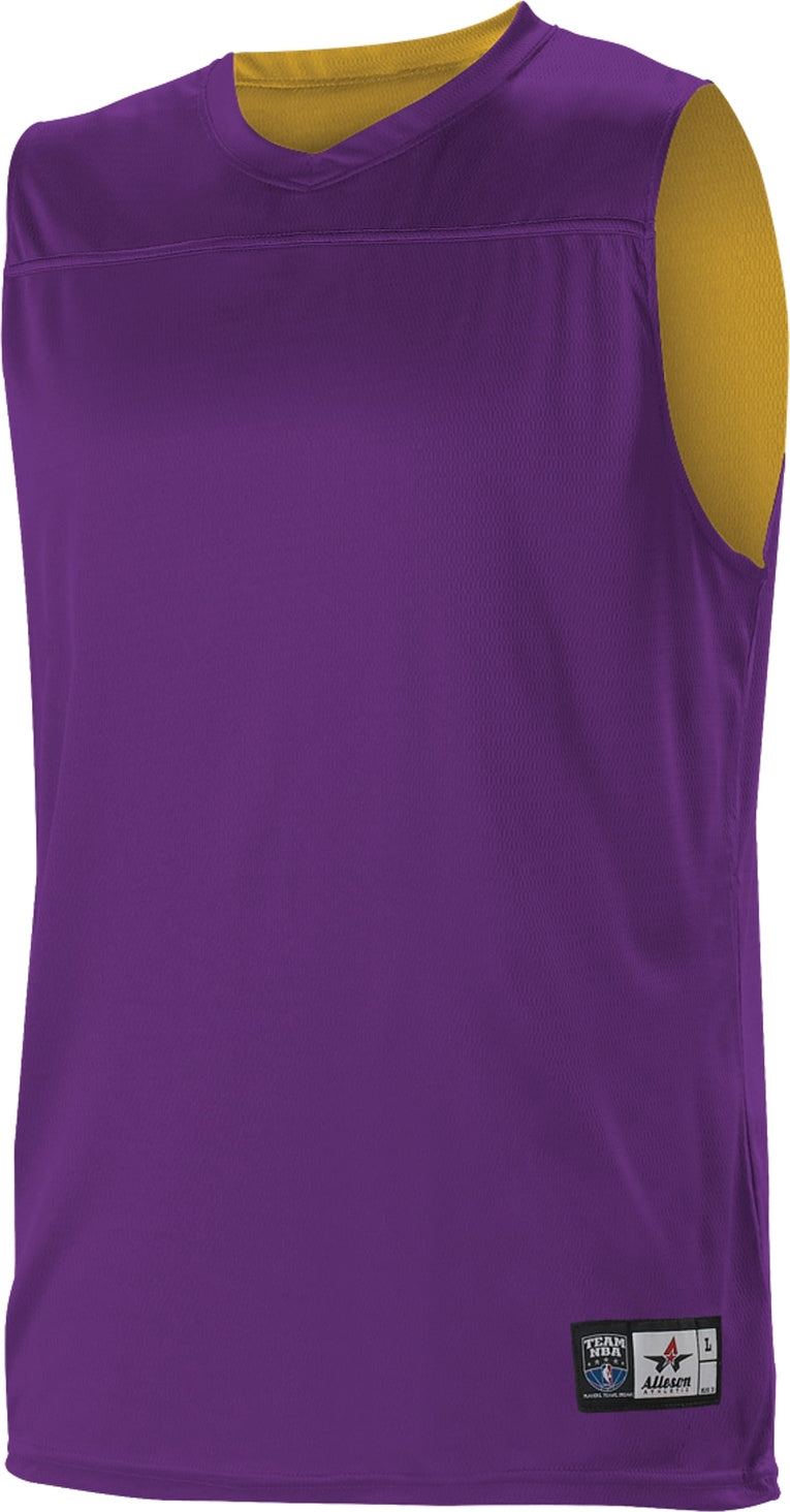 Alleson Athletic A105ba Reversible Nba Team Jersey - Purple Gold