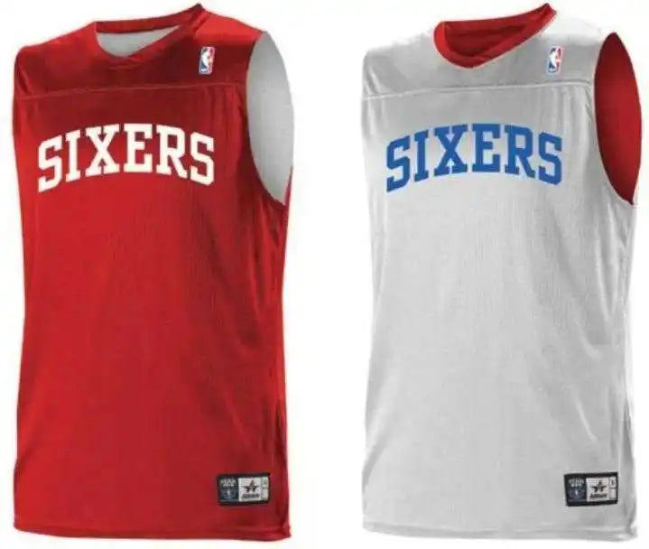 Alleson Athletic A105la Adult Nba Logo Reversible Game Jersey - Philadelhia 76ers