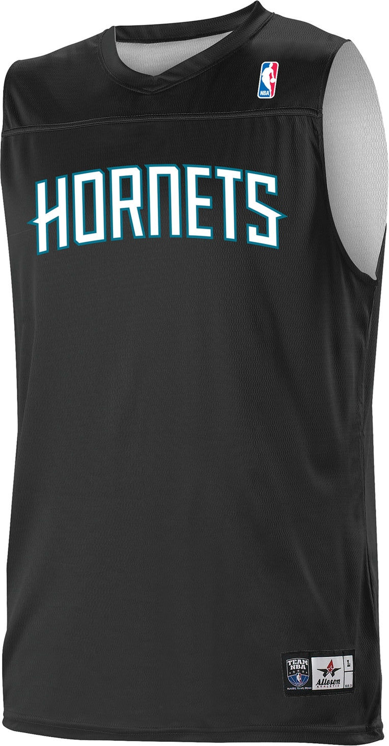 Alleson Athletic A105ly Nba Youth Logoed Reversible Jersey - Charlotte Hornets - Black White / s