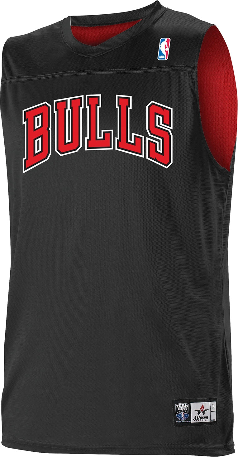 Alleson Athletic A105ly Nba Youth Logoed Reversible Jersey - Chicago Bulls - Black Red / s