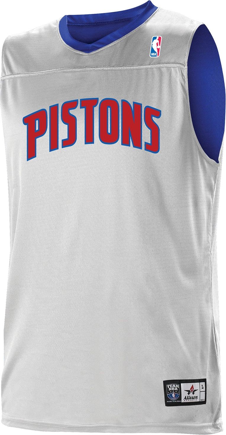 Alleson Athletic A105ly Nba Youth Logoed Reversible Jersey - Detroit Pistons