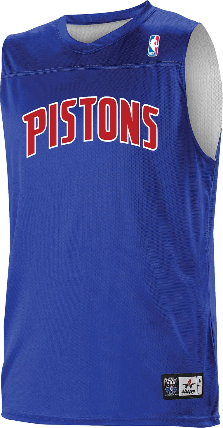 Alleson Athletic A105ly Nba Youth Logoed Reversible Jersey - Detroit Pistons