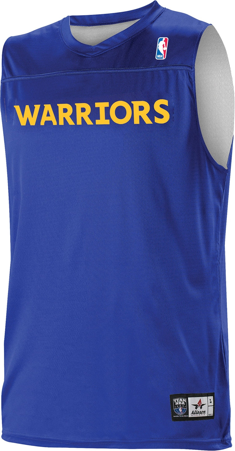 Alleson Athletic A105ly Nba Youth Logoed Reversible Jersey - Golden State Warriors - Royal White / s