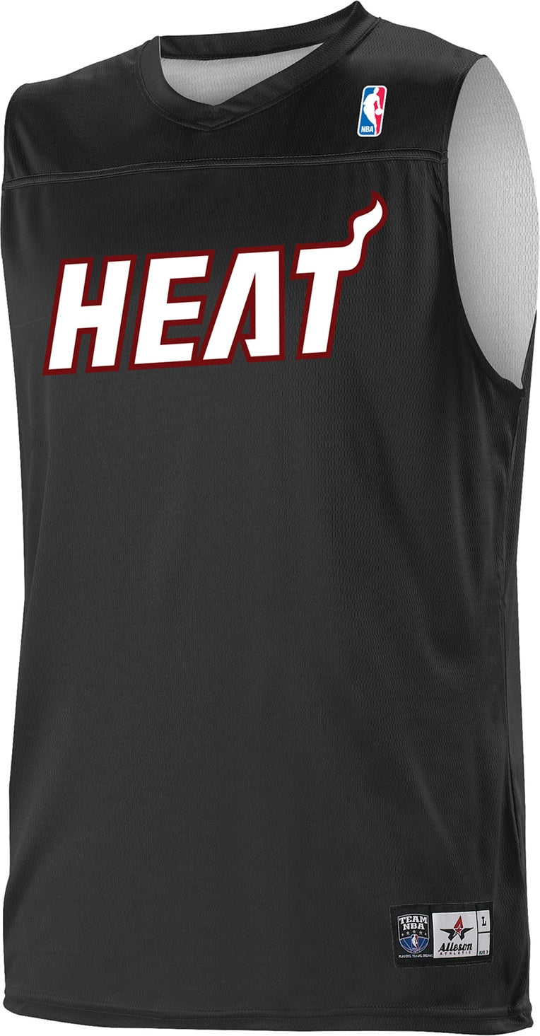 Alleson Athletic A105ly Nba Youth Logoed Reversible Jersey - Miami Heat - Black White / s