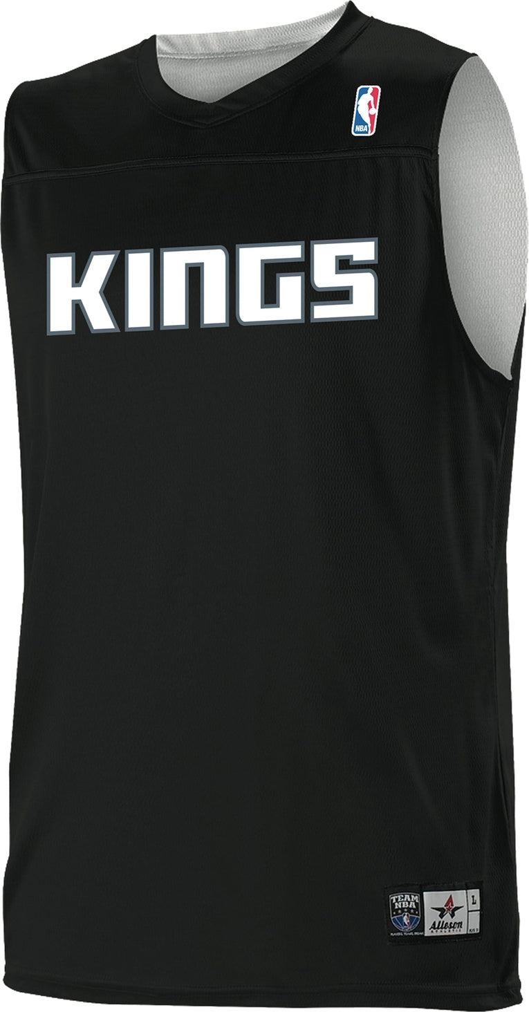 Alleson Athletic A105ly Nba Youth Logoed Reversible Jersey - Sacramento Kings - Black White / s
