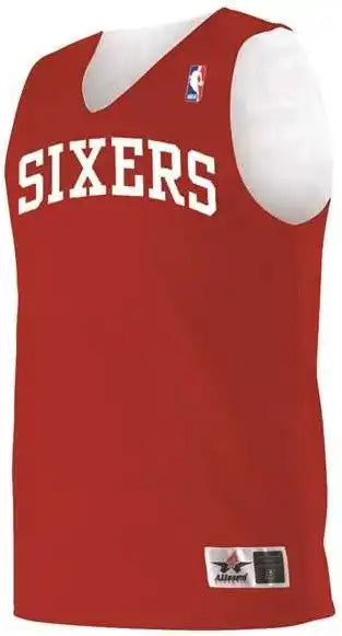 Alleson Athletic A115la Adult Nba Logo’d Reversible Jersey - Philadelphia 76ers