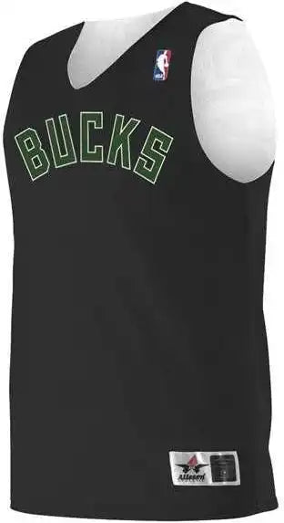 Alleson Athletic A115la Adult Nba Logo’d Reversible Jersey - Milwaukee Bucks