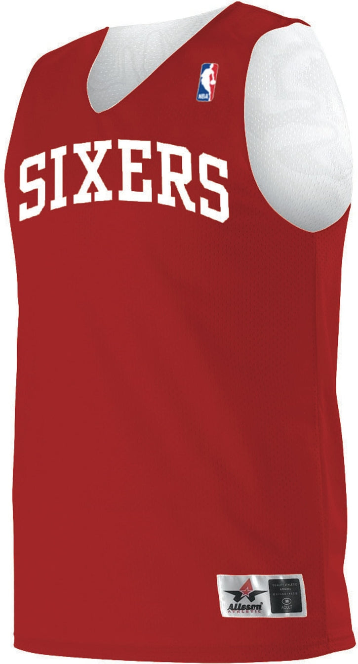 Alleson Athletic A115la Nba Adult Logoed Reversible Jersey - Philadelphia 76ers Rd/wh - Red White / s
