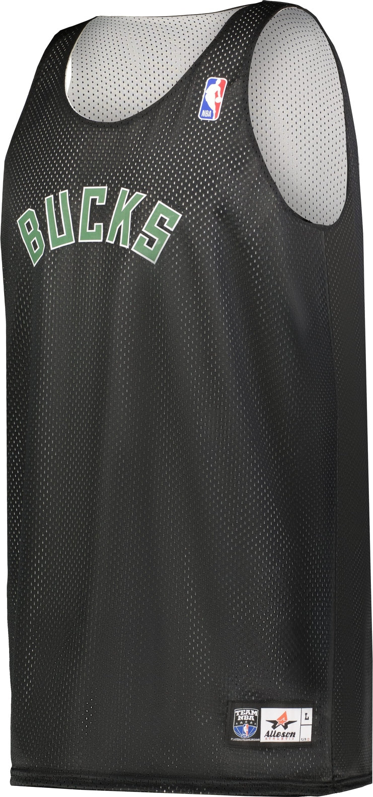 Alleson Athletic A115la Nba Adult Logoed Reversible Jersey - Milwaukee Bucks - Black White / s