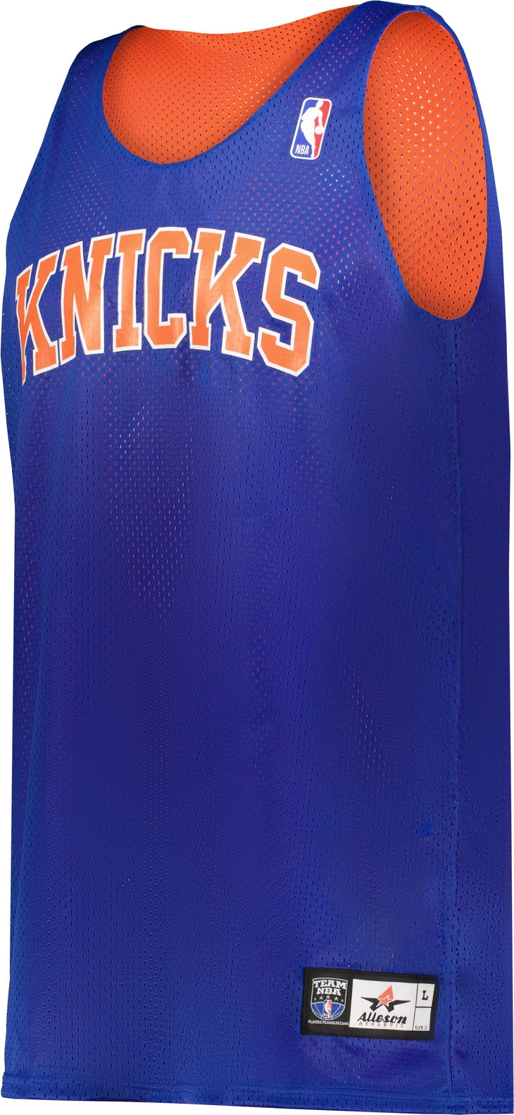 Alleson Athletic A115la Nba Adult Logoed Reversible Jersey - New York Knicks - Royal Burnt Orange / s