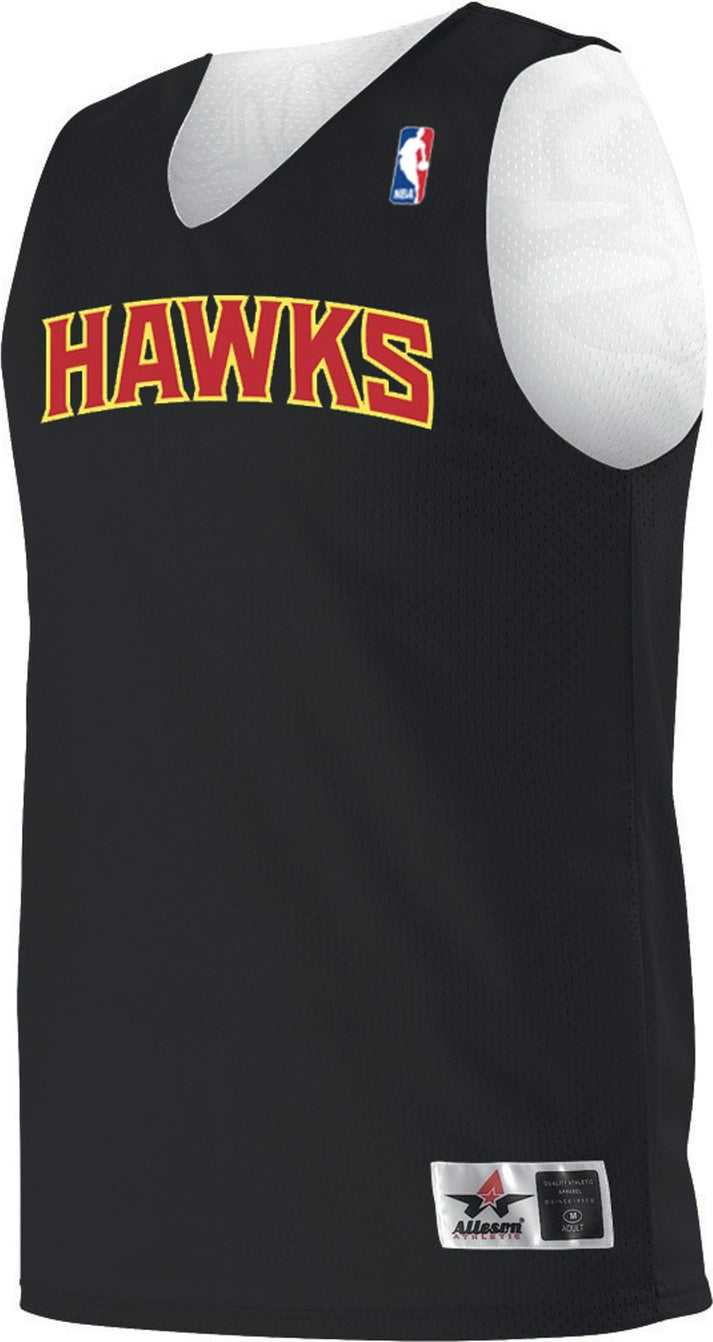 Alleson Athletic A115ly Nba Youth Logoed Reversible Jersey - Atlanta Hawks - Black White / Xs
