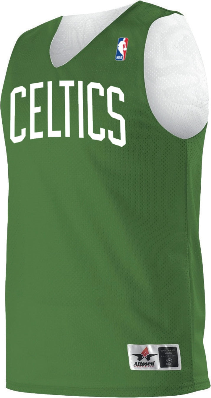 Alleson Athletic A115ly Nba Youth Logoed Reversible Jersey - Boston Celtics - Kelly Green White / Xs