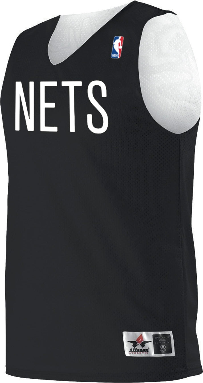 Alleson Athletic A115ly Nba Youth Logoed Reversible Jersey - Brooklyn Nets - Black White / Xs