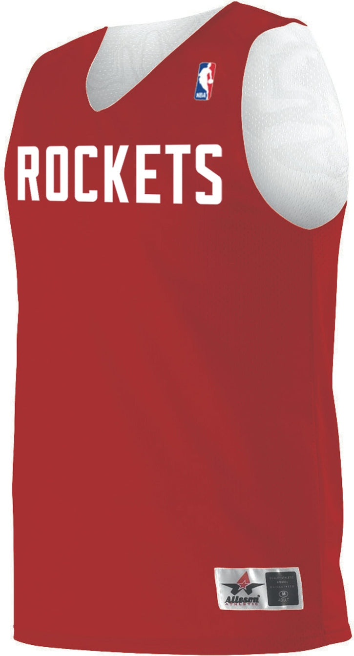 Alleson Athletic A115ly Nba Youth Logoed Reversible Jersey - Houston Rockets - Red White / Xs