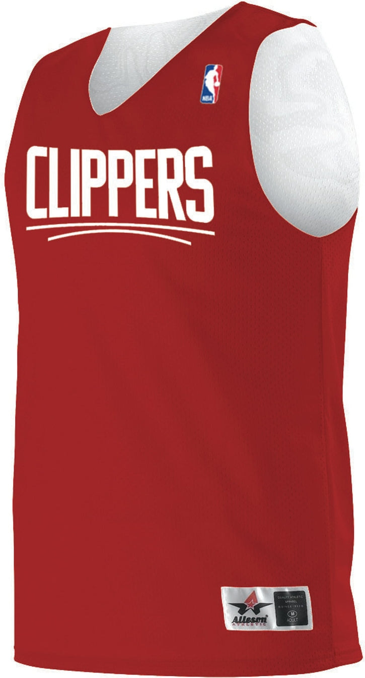 Alleson Athletic A115ly Nba Youth Logoed Reversible Jersey - Los Angeles Clippers - Red White / Xs