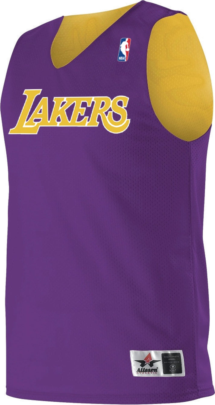 Alleson Athletic A115ly Nba Youth Logoed Reversible Jersey - Los Angeles Lakers - Purple Gold / Xs