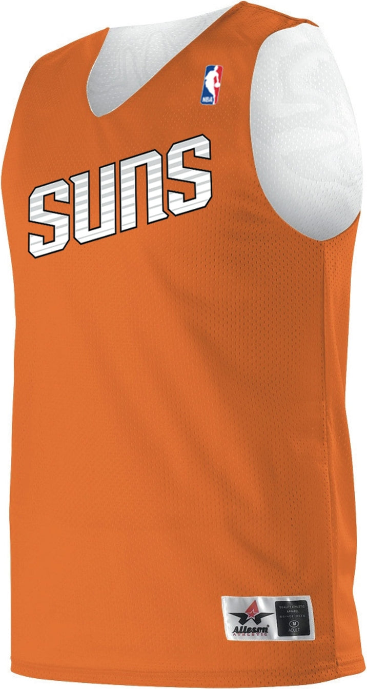 Alleson Athletic A115ly Nba Youth Logoed Reversible Jersey - Phoenix Suns - Orange White / Xs