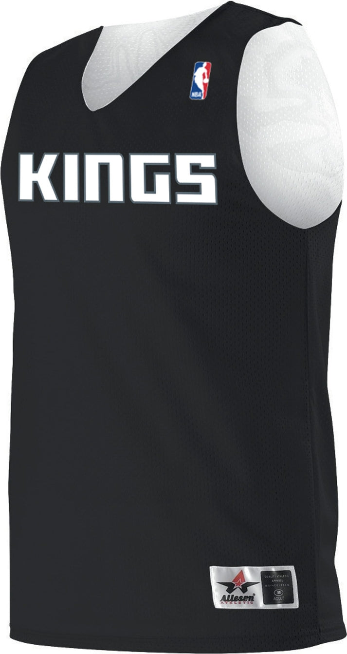 Alleson Athletic A115ly Nba Youth Logoed Reversible Jersey - Sacramento Kings - Black White / Xs