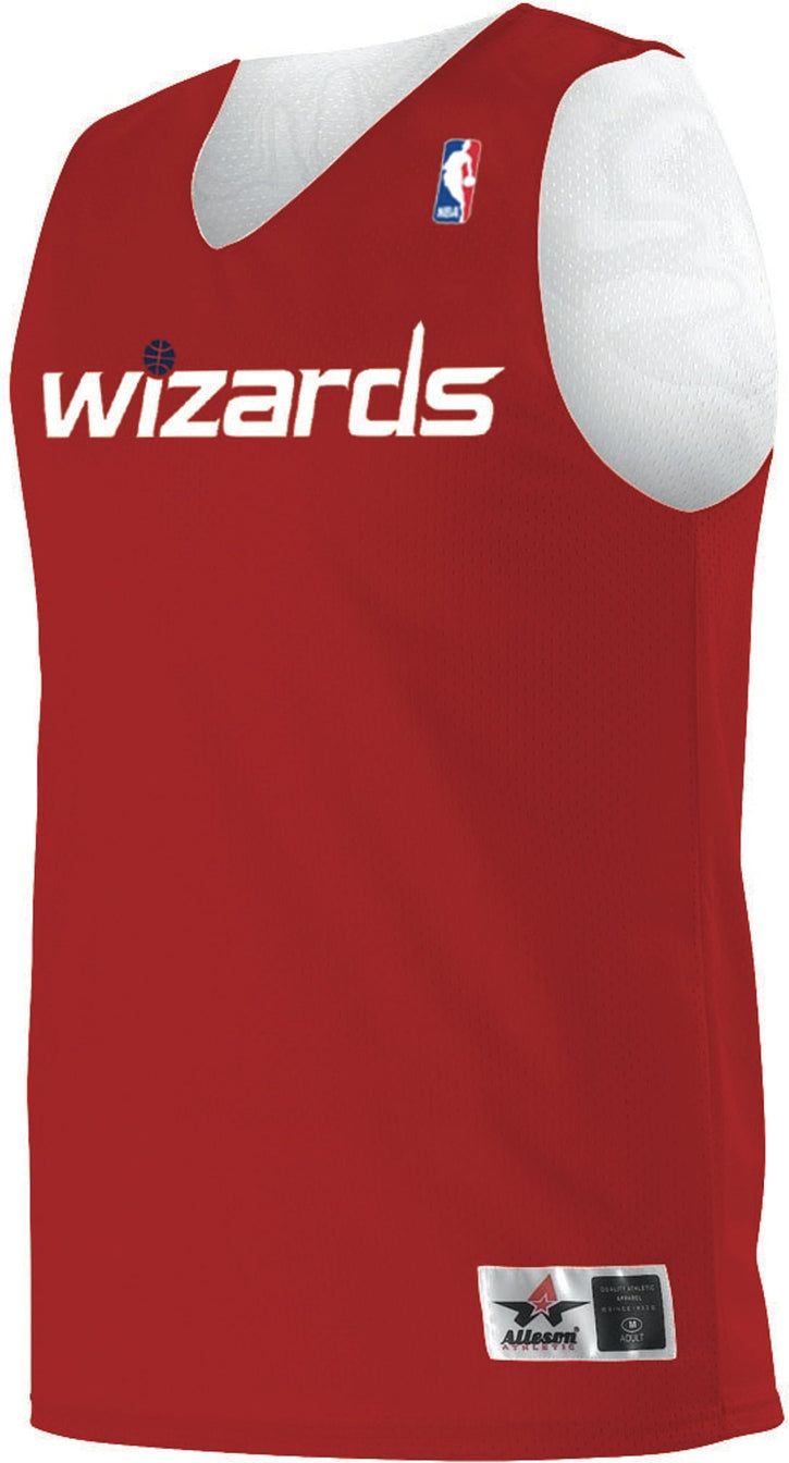 Alleson Athletic A115ly Nba Youth Logoed Reversible Jersey - Washington Wizards - Red White / Xs