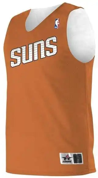 Alleson Athletic A115ly Youth Nba Logo’d Reversible Jersey - Burnt Orange White Phoenix Suns