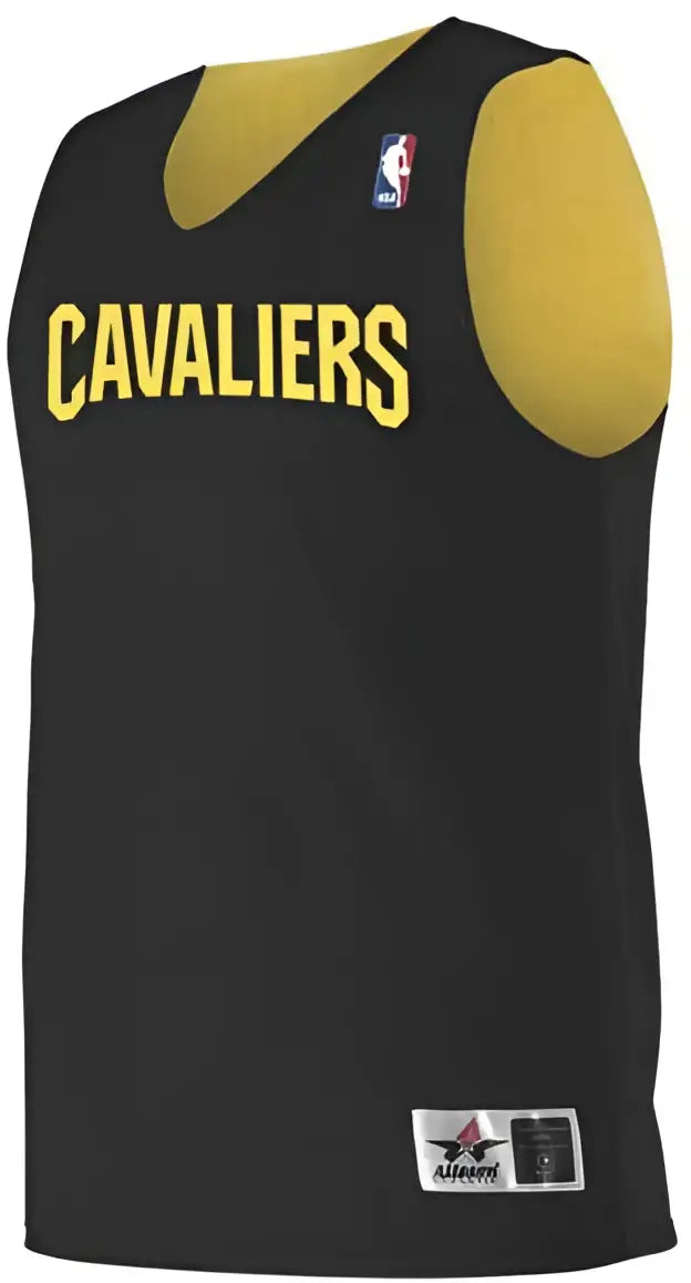 Alleson Athletic A115ly Youth Nba Logo’d Reversible Jersey - Cleveland Cavaliers - Black Gold / Xs
