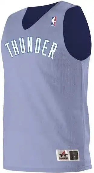 Alleson Athletic A115ly Youth Nba Logo’d Reversible Jersey - Columbia Blue Navy Oklahoma City Thunder