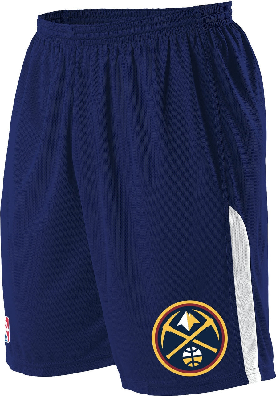 Alleson Athletic A205ly Nba Youth Logoed Shorts - Denver Nuggets - Navy White / s