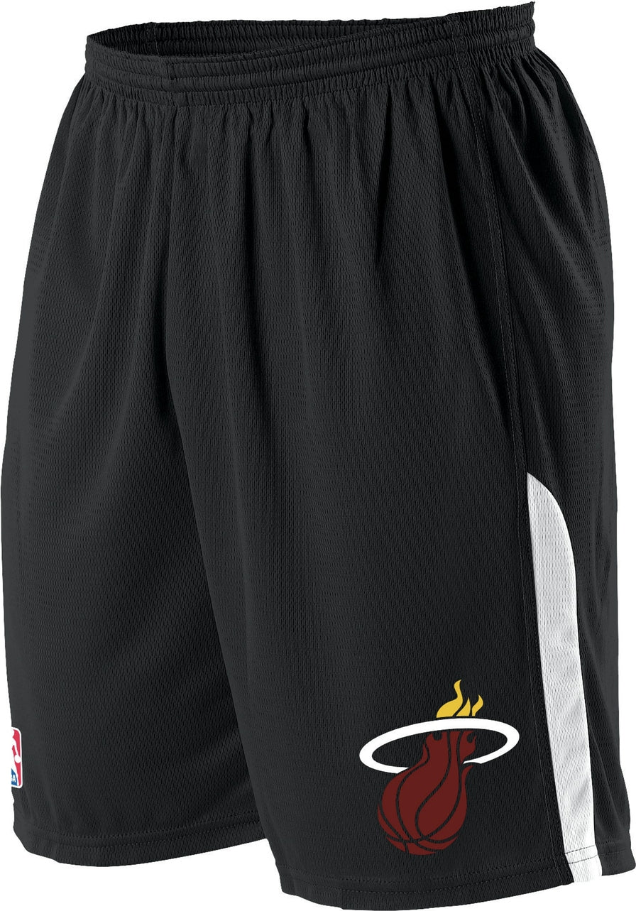 Alleson Athletic A205ly Nba Youth Logoed Shorts - Miami Heat - Black White / s