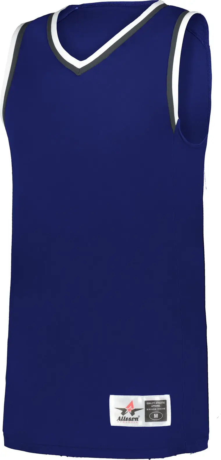 Alleson Athletic A510 Glide Basketball Jersey - Navy Graphite White - Adult s