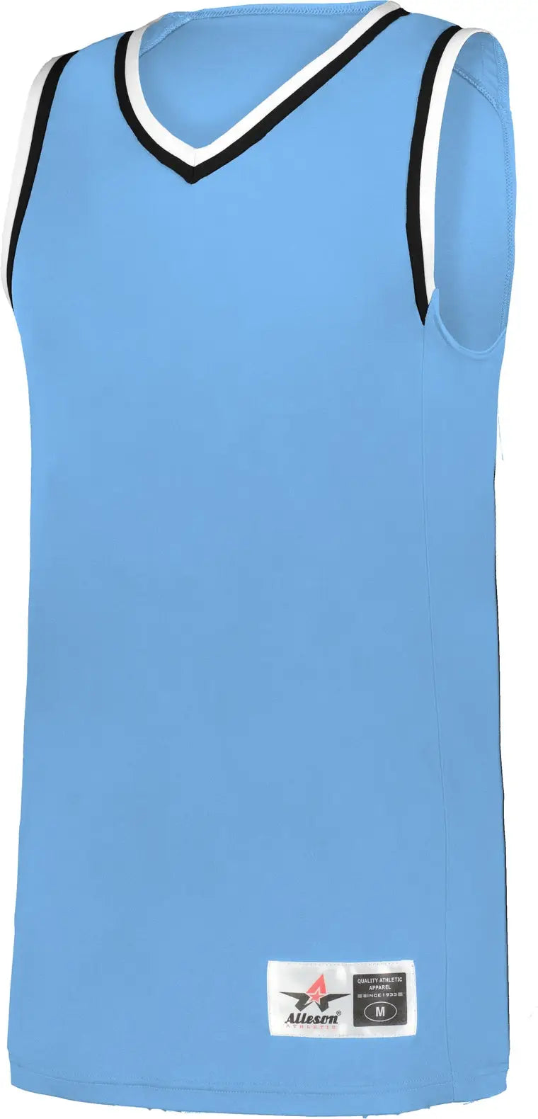 Alleson Athletic A51000 Glide Basketball Jersey - Columbia Blue Black White - Adult s