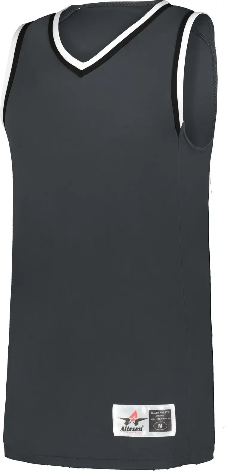 Alleson Athletic A530 Glide Youth Basketball Jersey - Graphite Black White - s