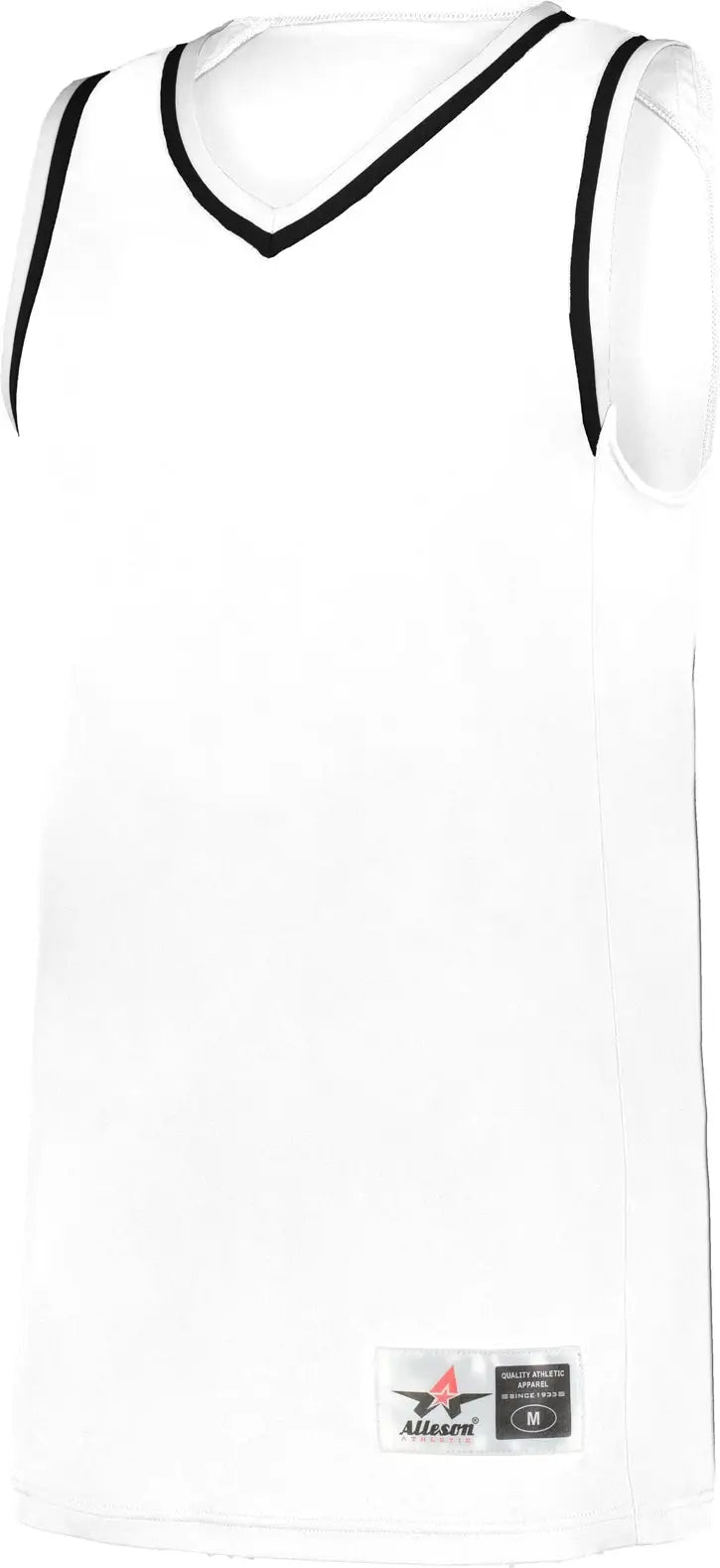 Alleson Athletic A530 Glide Youth Basketball Jersey - White Black - s