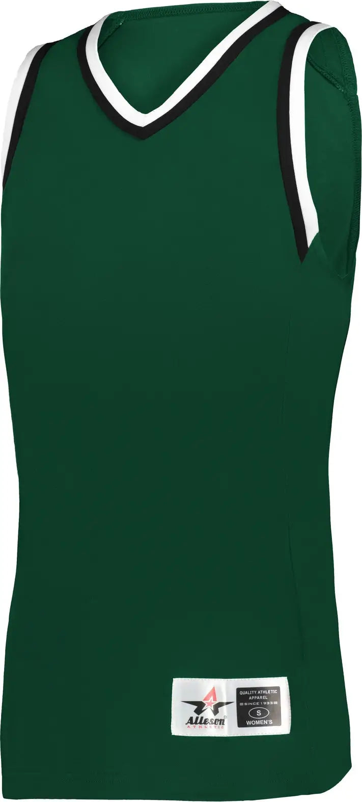 Alleson Athletic A550 Glide Women’s Basketball Jersey - Forest Black White - Ladies Xs