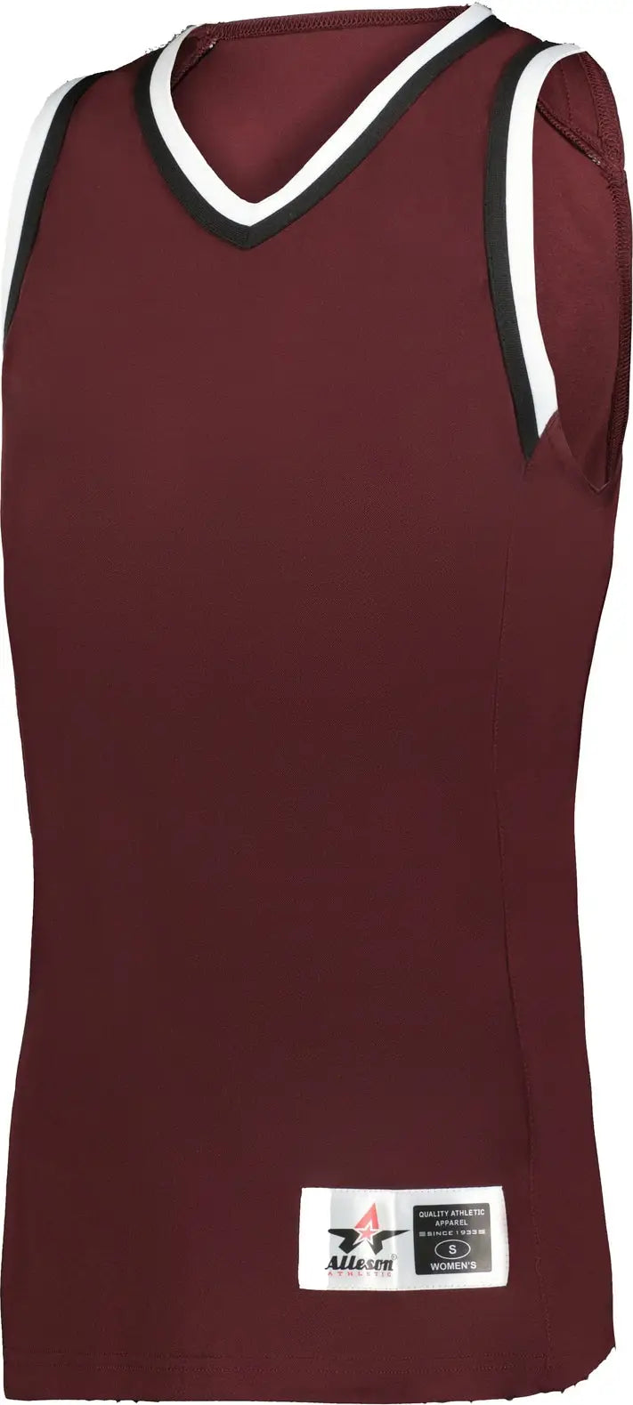 Alleson Athletic A550 Glide Women’s Basketball Jersey - Maroon Black White - Ladies Xs