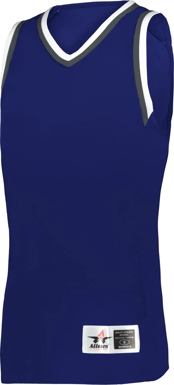 Alleson Athletic A550 Glide Women’s Basketball Jersey - Navy Graphite White - Ladies Xs