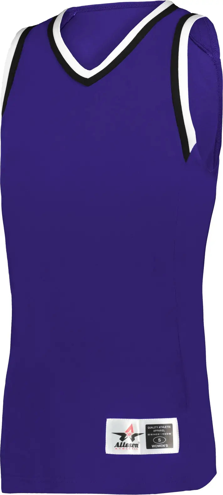 Alleson Athletic A550 Glide Women’s Basketball Jersey - Purple Black White - Ladies Xs