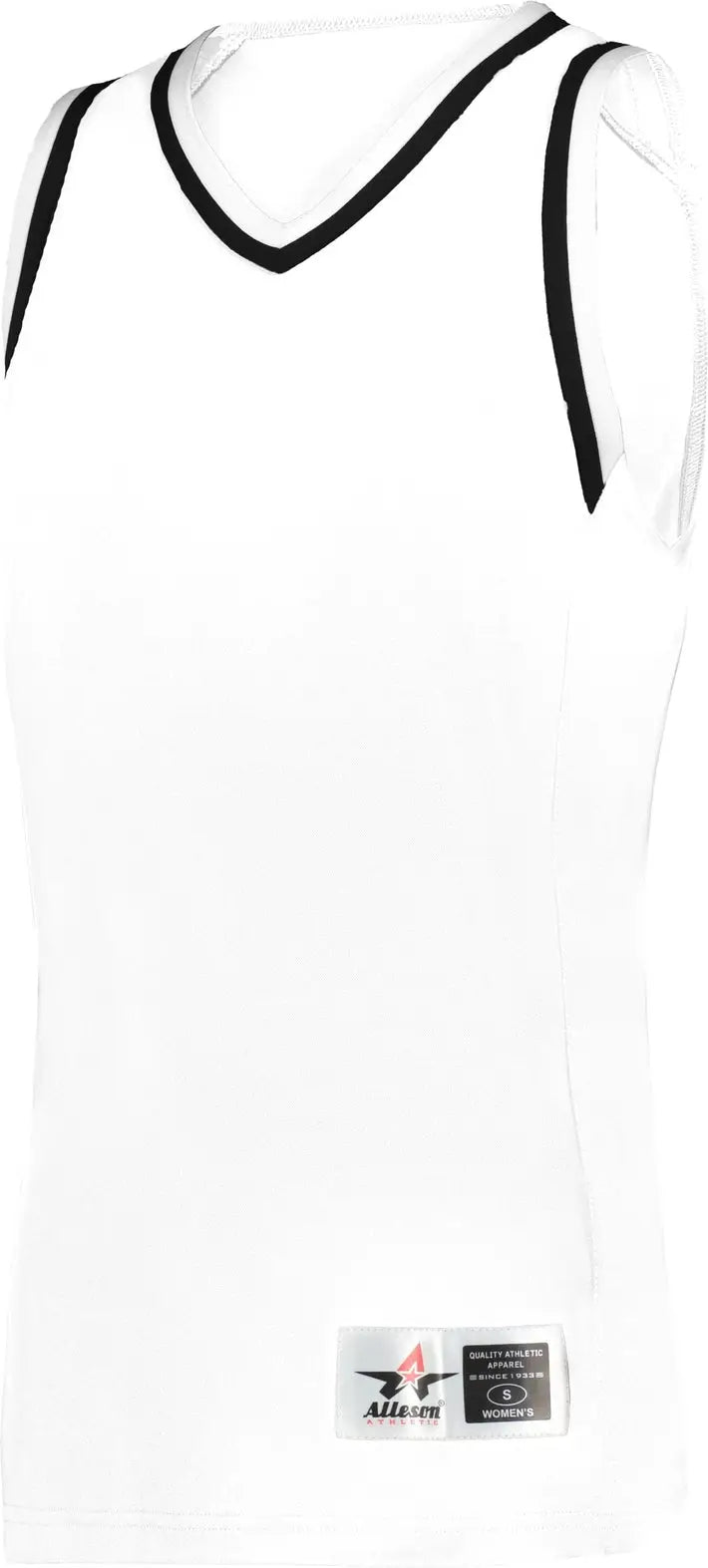 Alleson Athletic A550 Glide Women’s Basketball Jersey - White Black - Ladies Xs