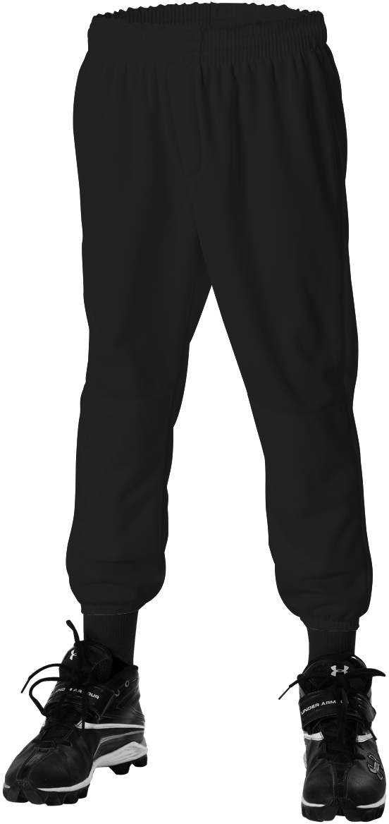 Alleson Athletic Llbdk2 Youth Pull Up Baseball Pant - Black