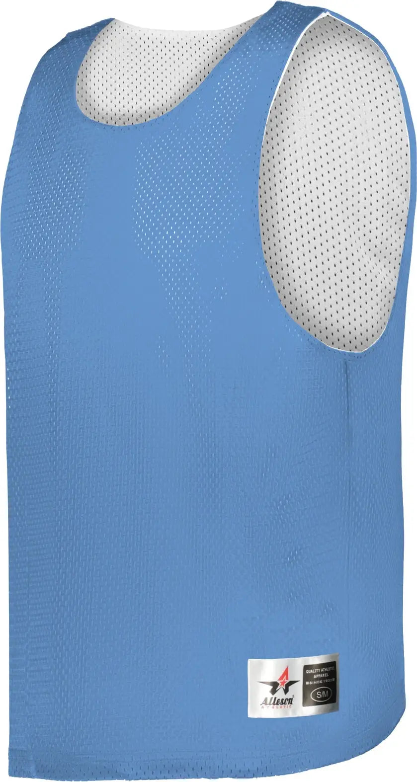 Alleson Athletic Lp001y Youth Lacrosse Reversible Pinnie - Sky Blue Wh - White / S/m