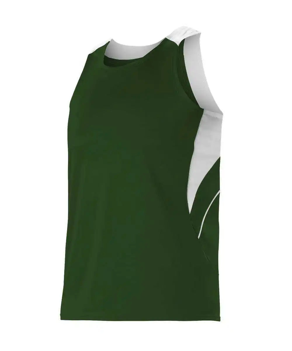 Alleson Athletic R1lfj Men’s Loose Fit Track Tank - Forest White